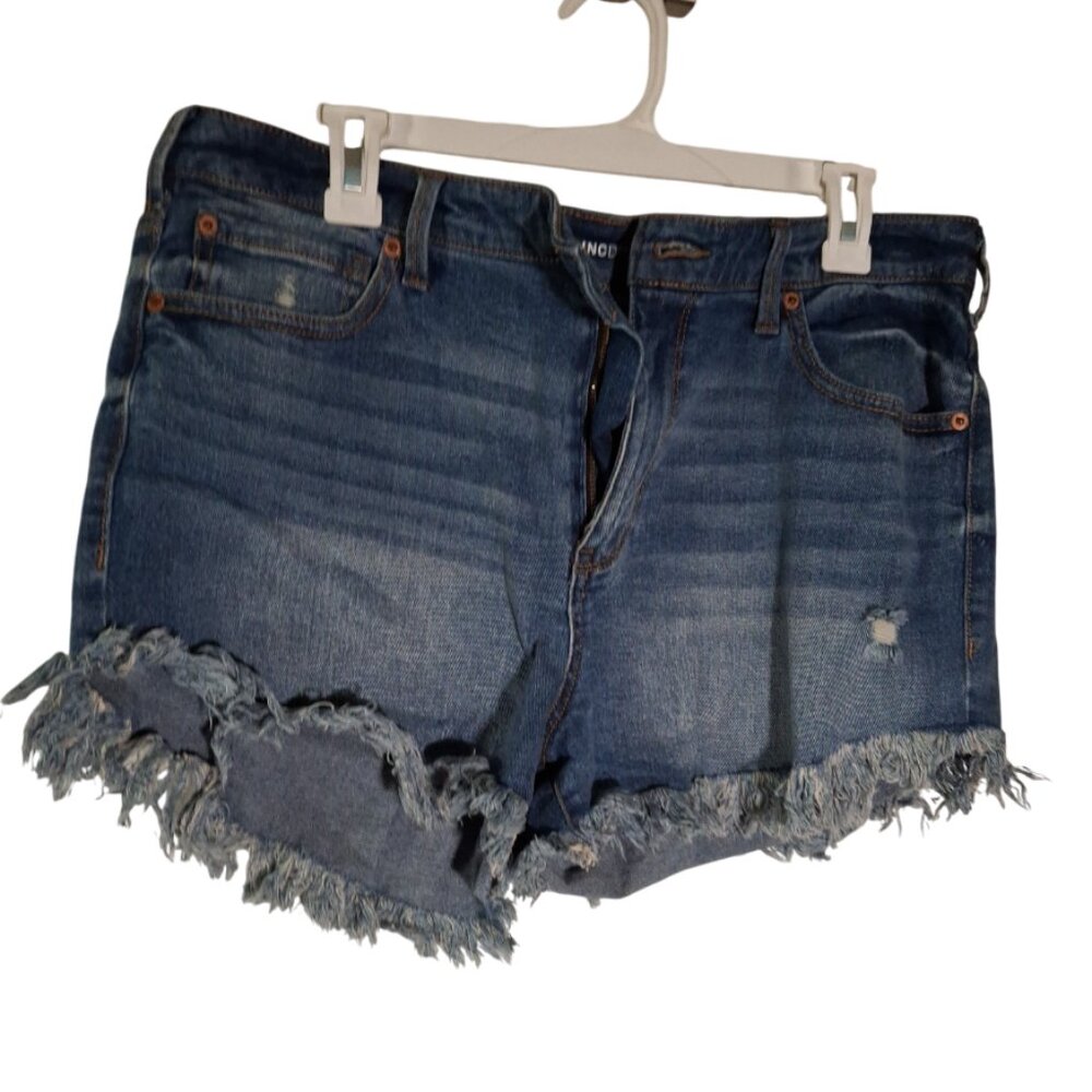 INC fringe denim short, size 12